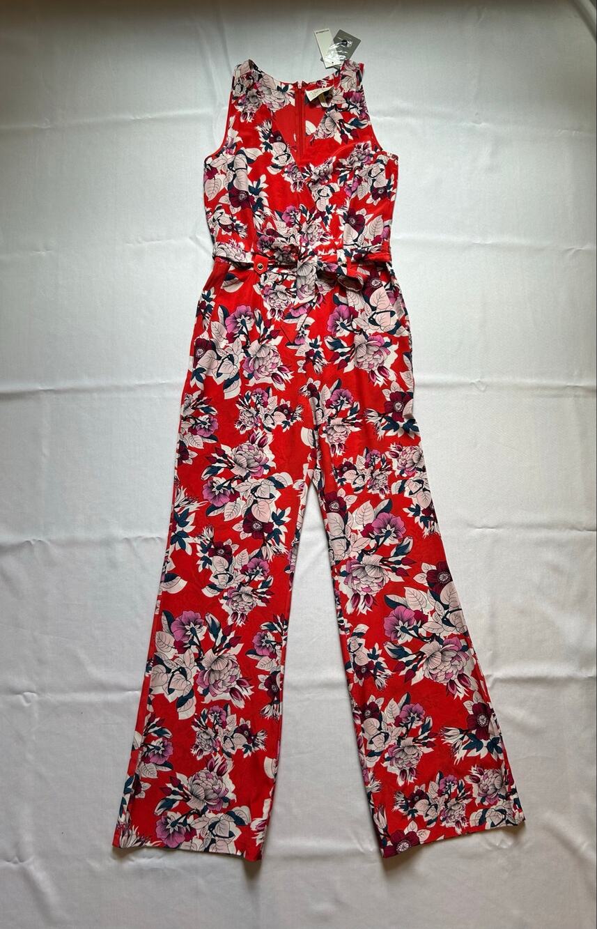 Anthropologie Yumi Kim Silk Belted Sleeveless Jumpsuit XS NWT